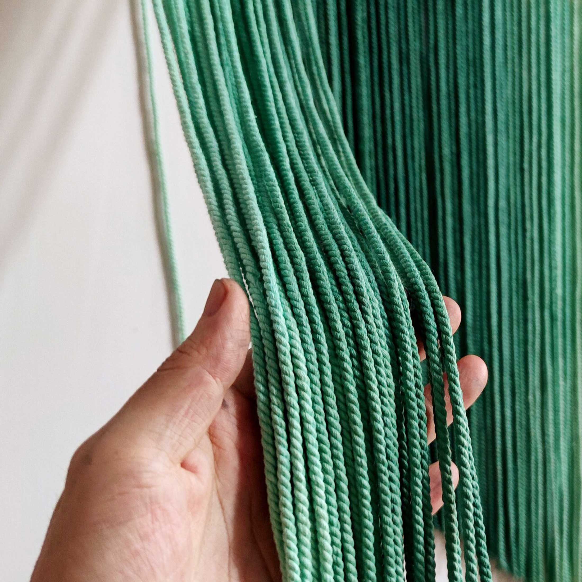 Green 3D Dip Dyed Wall Hanging | Boho Fiber Art | yfine