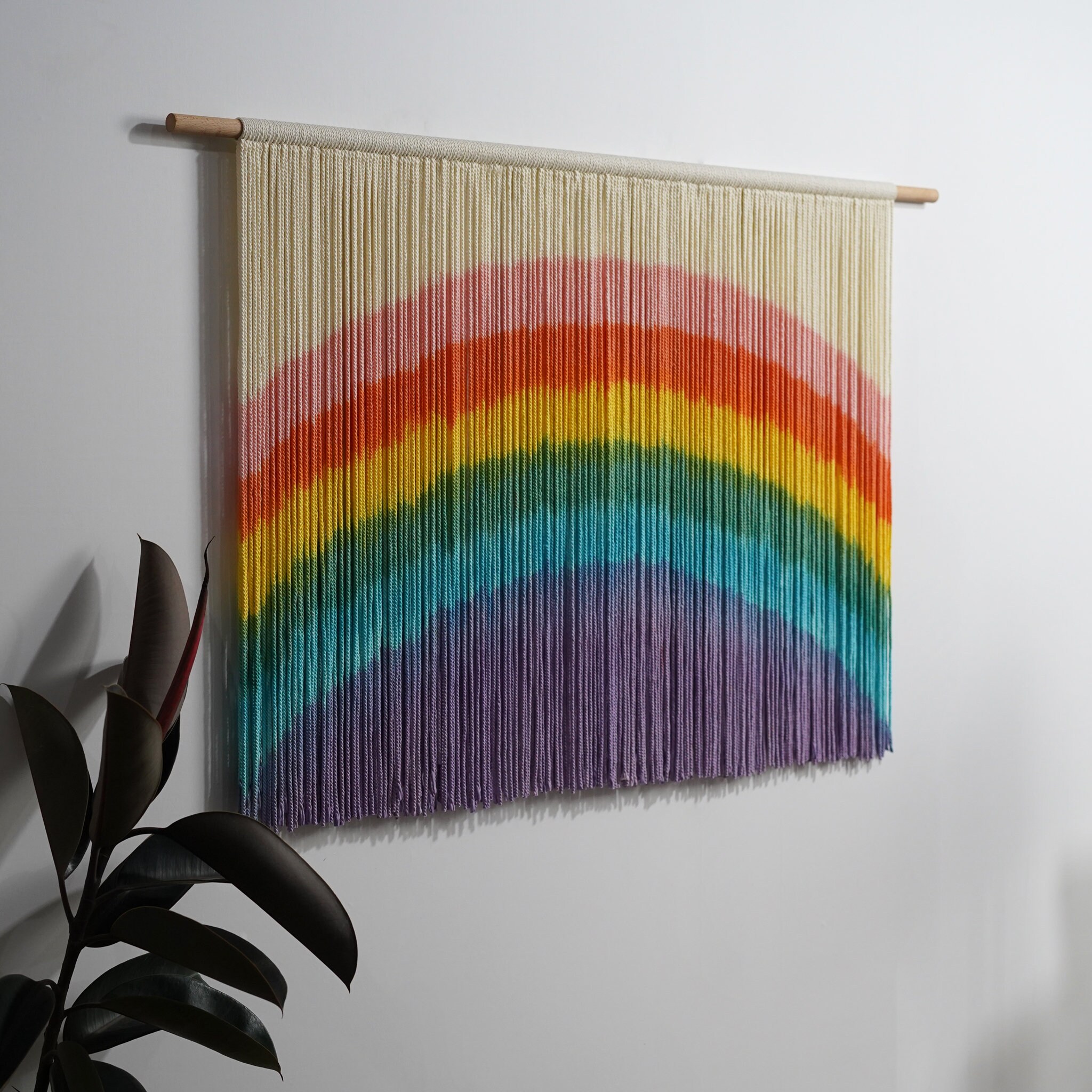 Rainbow Boho Wall Art | Handmade Fiber Rainbow | yfine