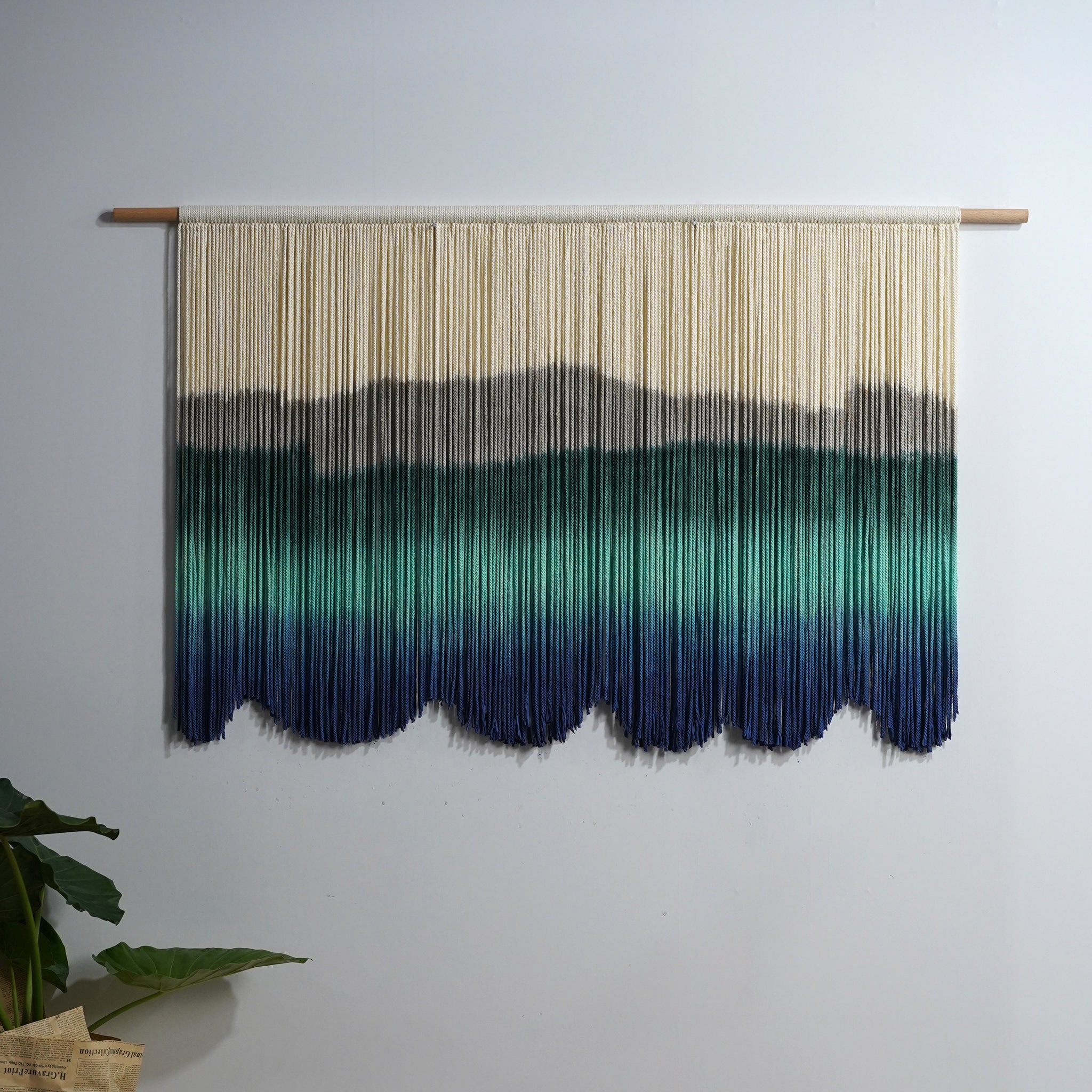 Mountain Nursery Hanging | Boho Dip-Dye Decor | yfine