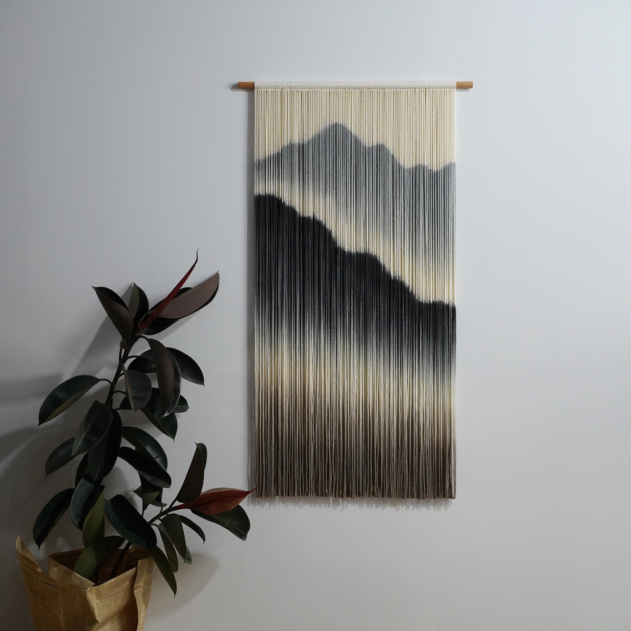 Mountain Textile Wall Hanging | Boho Dip Dye | yfine