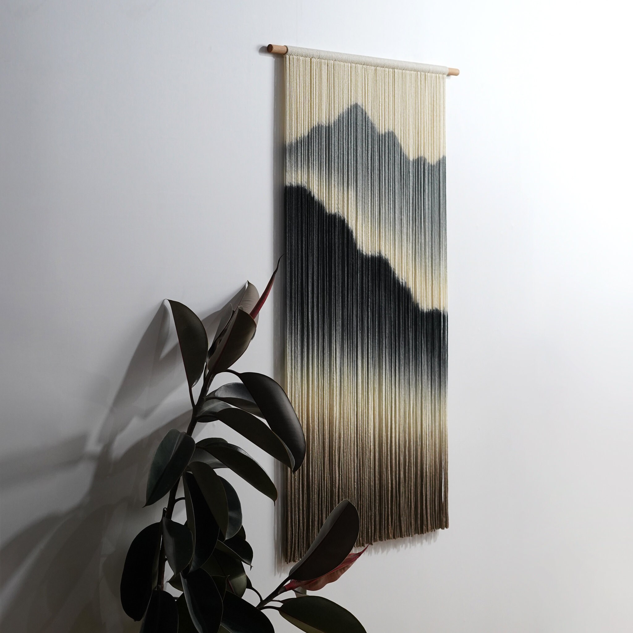 Mountain Textile Wall Hanging | Boho Dip Dye | yfine