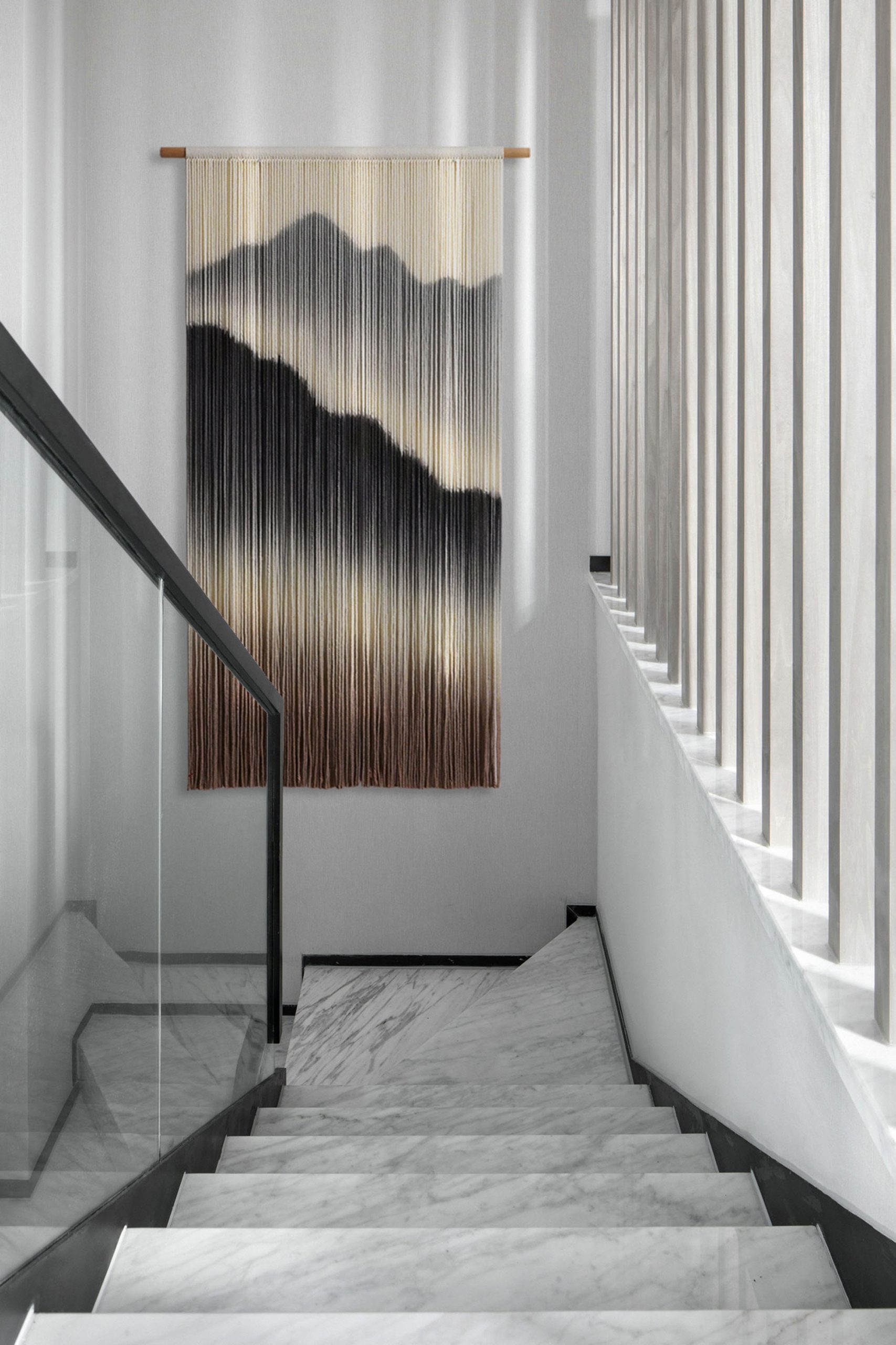 Mountain Textile Wall Hanging | Boho Dip Dye | yfine