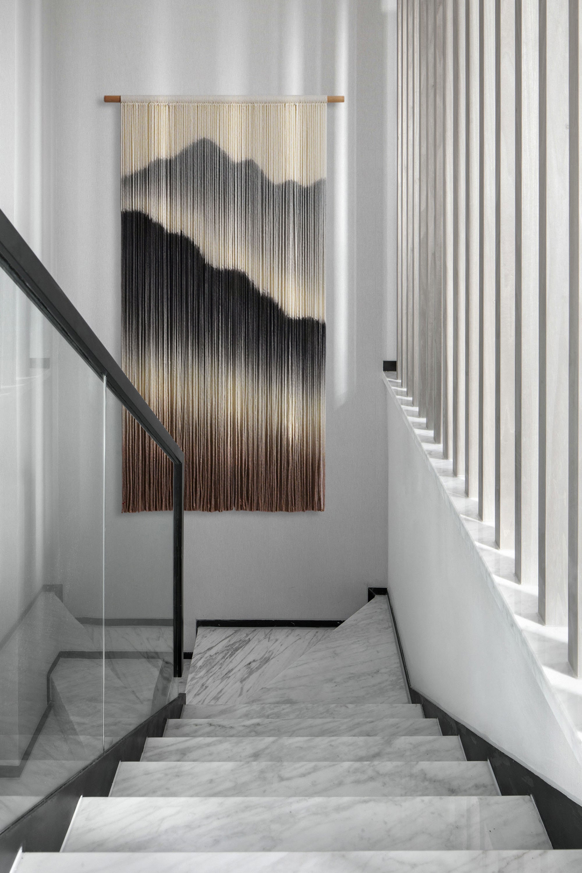 Mountain Textile Wall Hanging | Boho Dip Dye | yfine