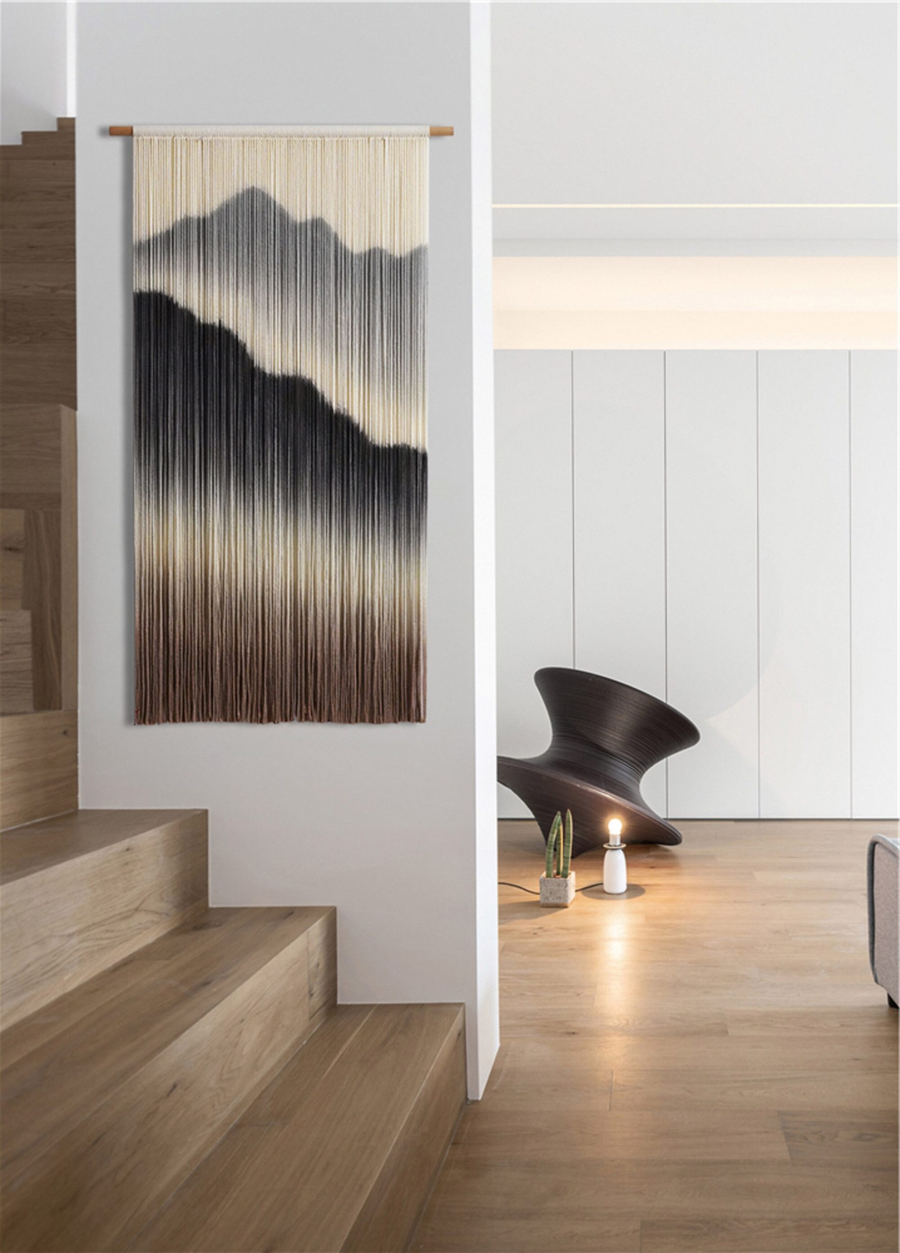 Mountain Textile Wall Hanging | Boho Dip Dye | yfine