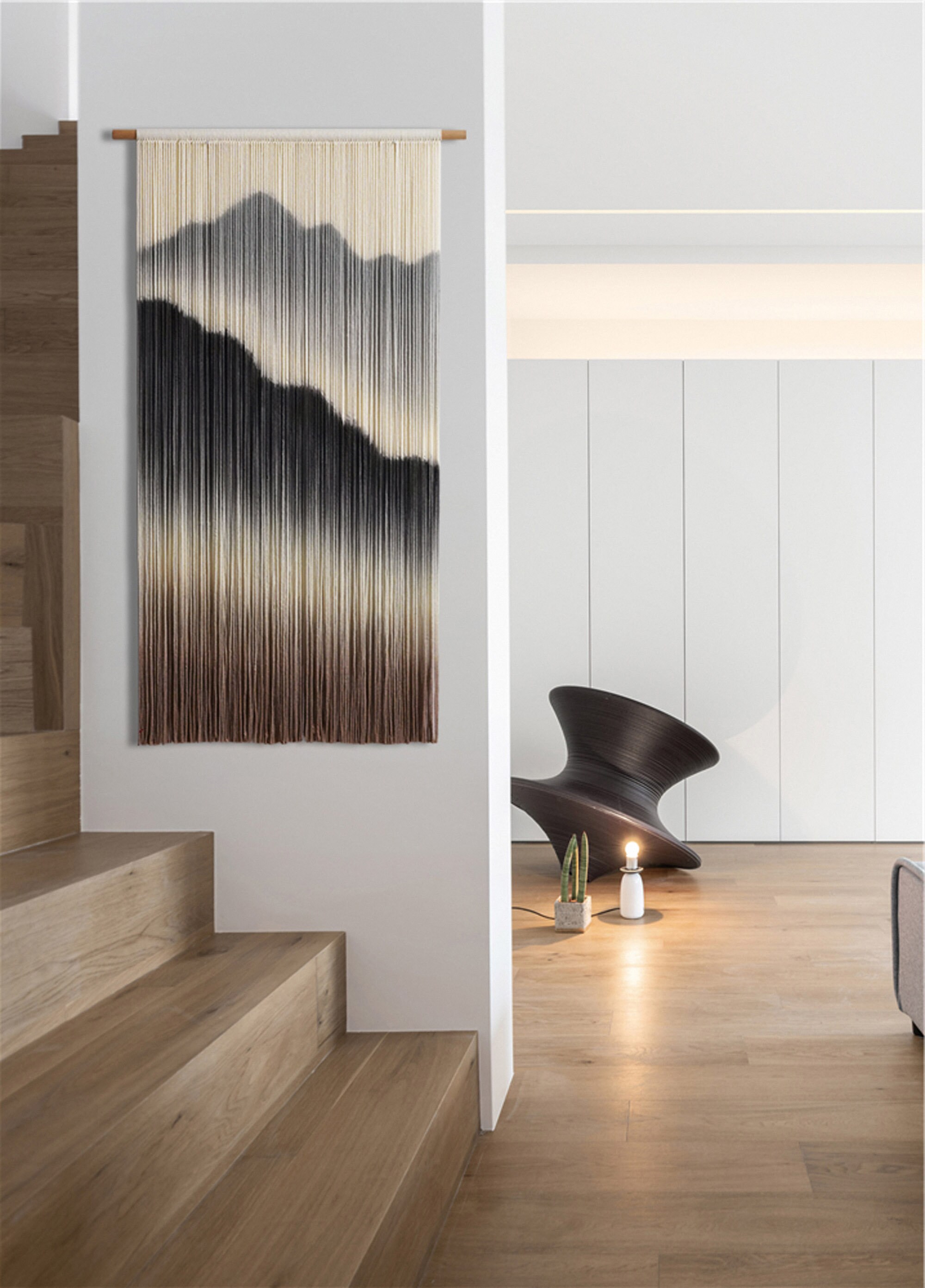Mountain Textile Wall Hanging | Boho Dip Dye | yfine