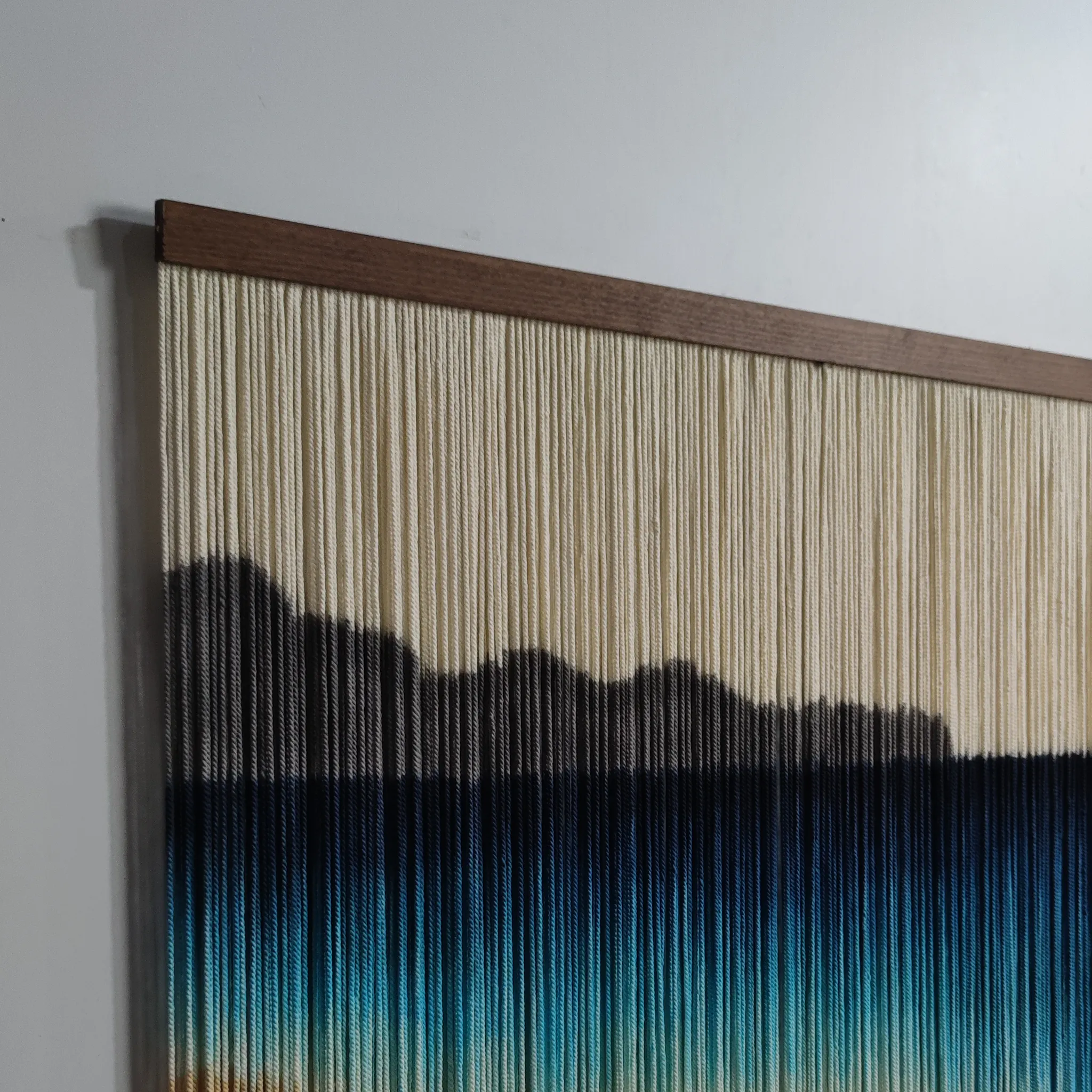 Ocean Wave Boho Tapestry | Hand-Dyed Beach Wall Art | yfine