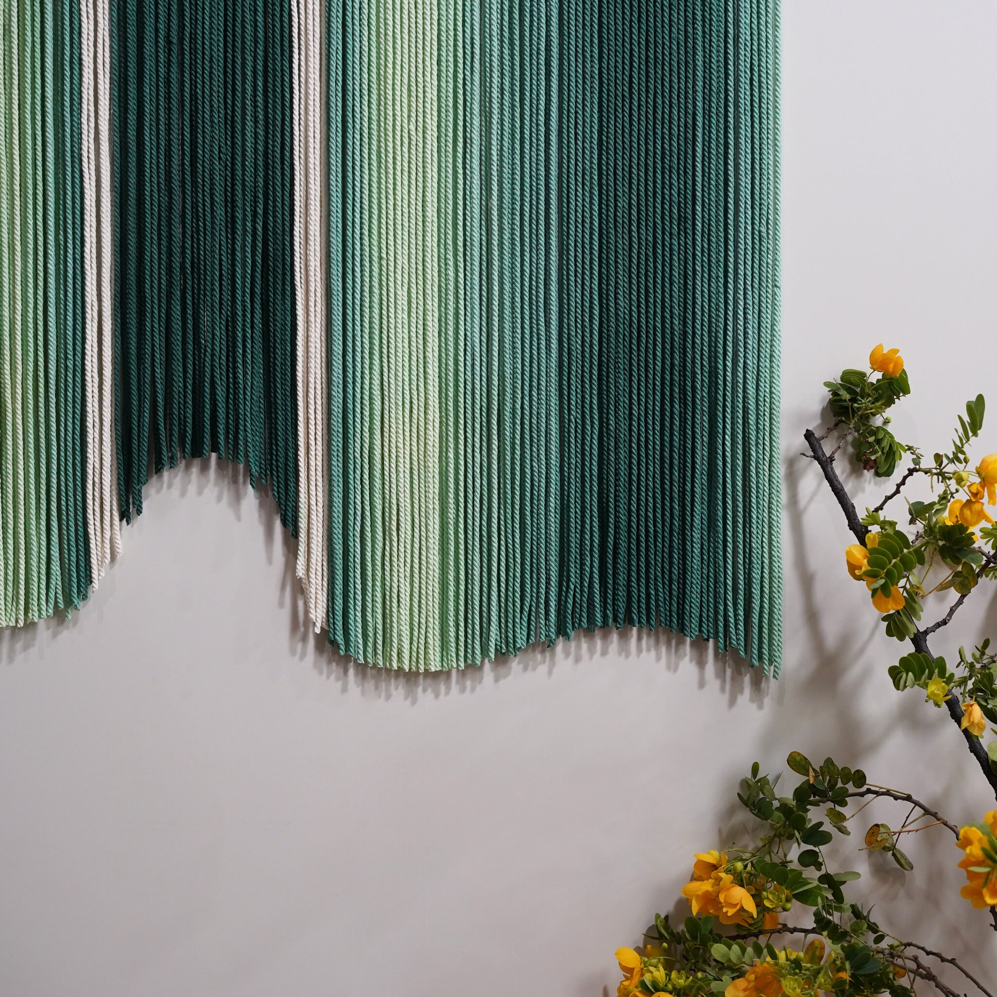 Green Boho Macrame Wall Art | Dip Dyed Decor | yfine