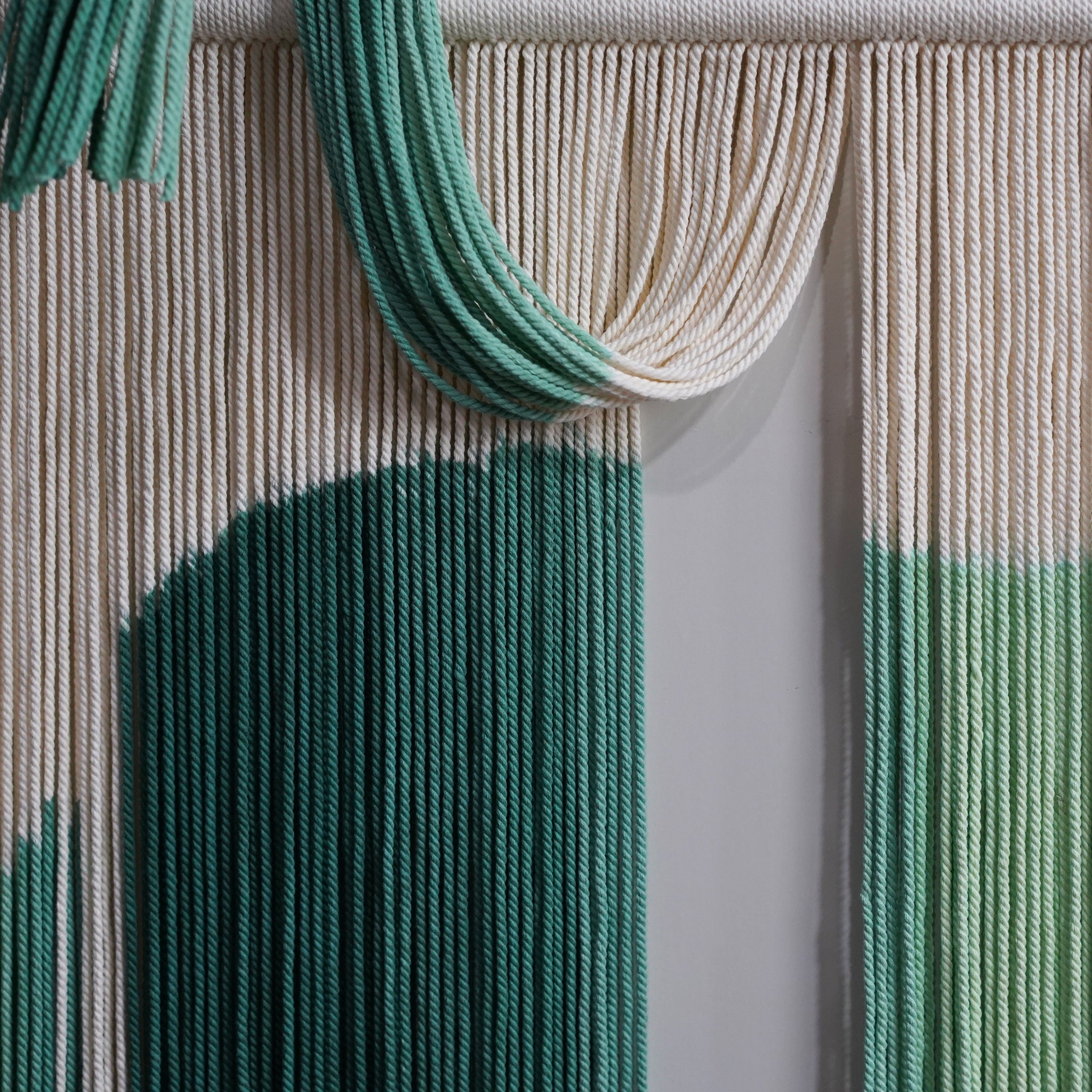 Green Boho Macrame Wall Art | Dip Dyed Decor | yfine