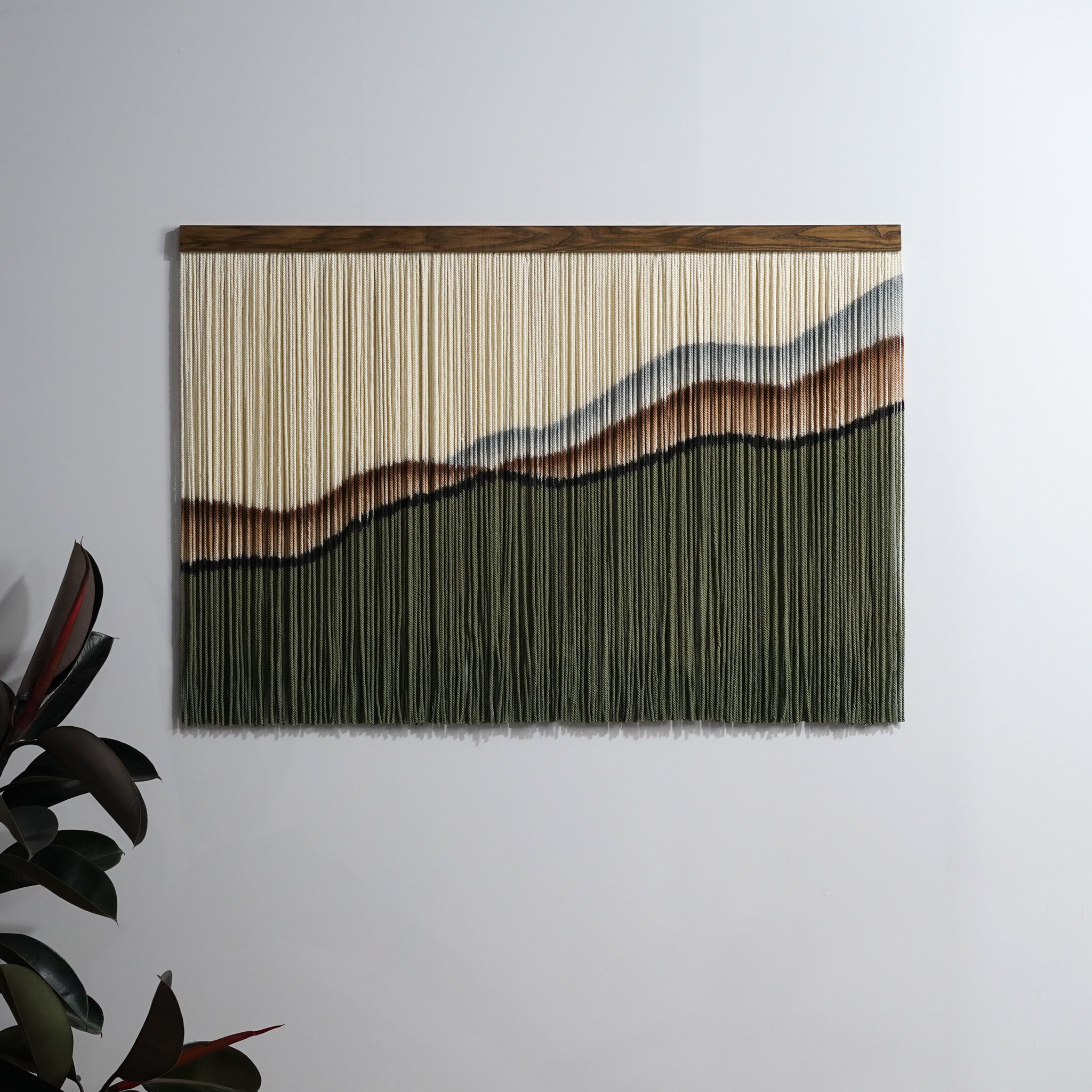 Retro Boho Macrame Tapestry | Mountain Textile Art | yfine