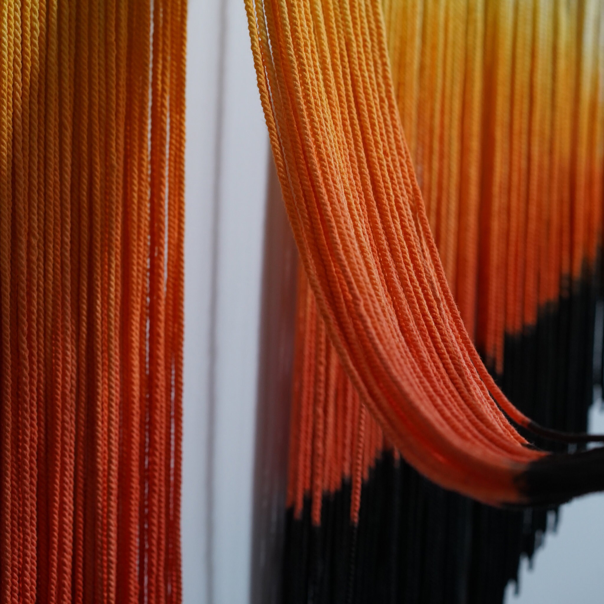 Round Boho Macrame | Dip Dye Textile Circle | yfine