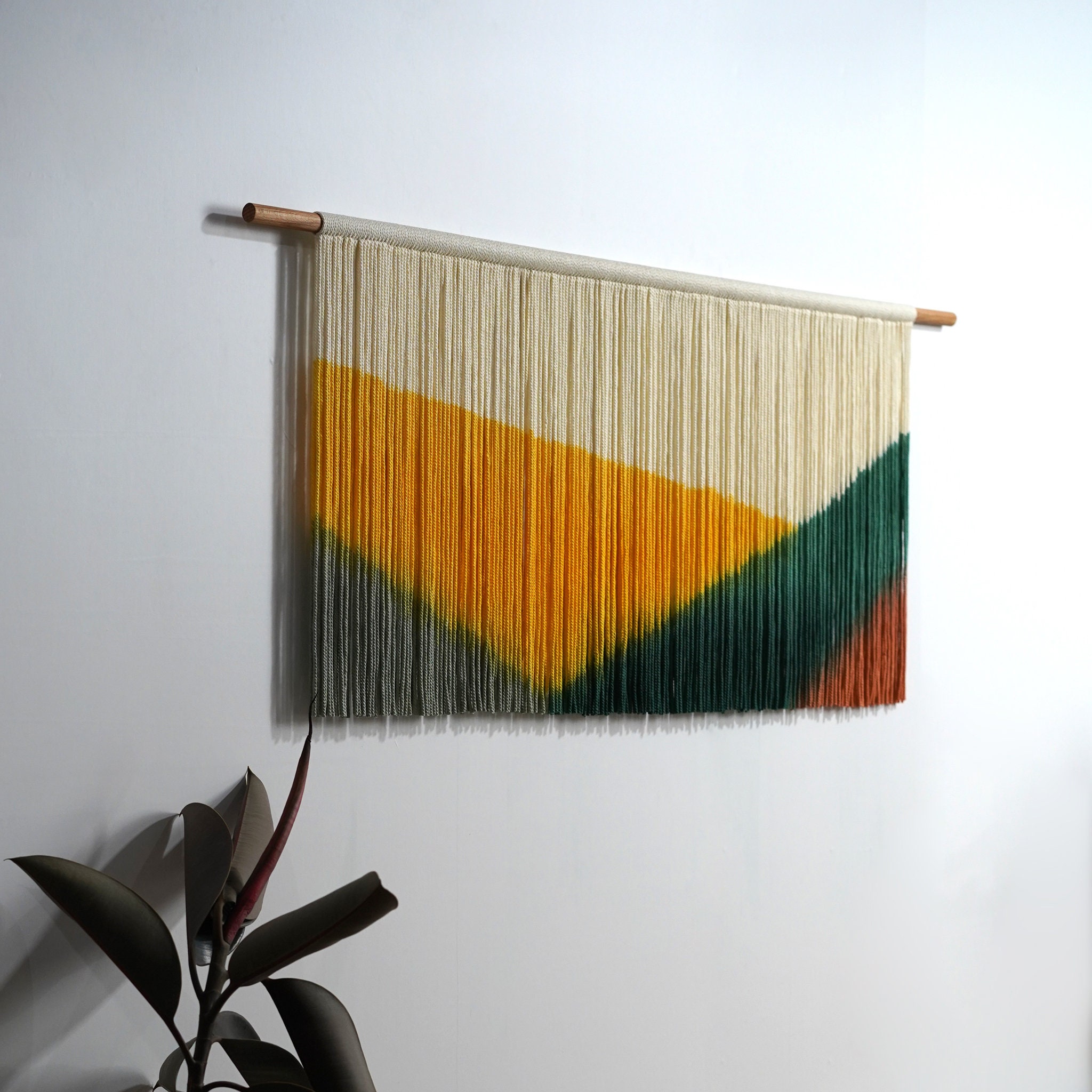 Geometric Boho Tapestry | Dip-Dye Textile Wall Art | yfine