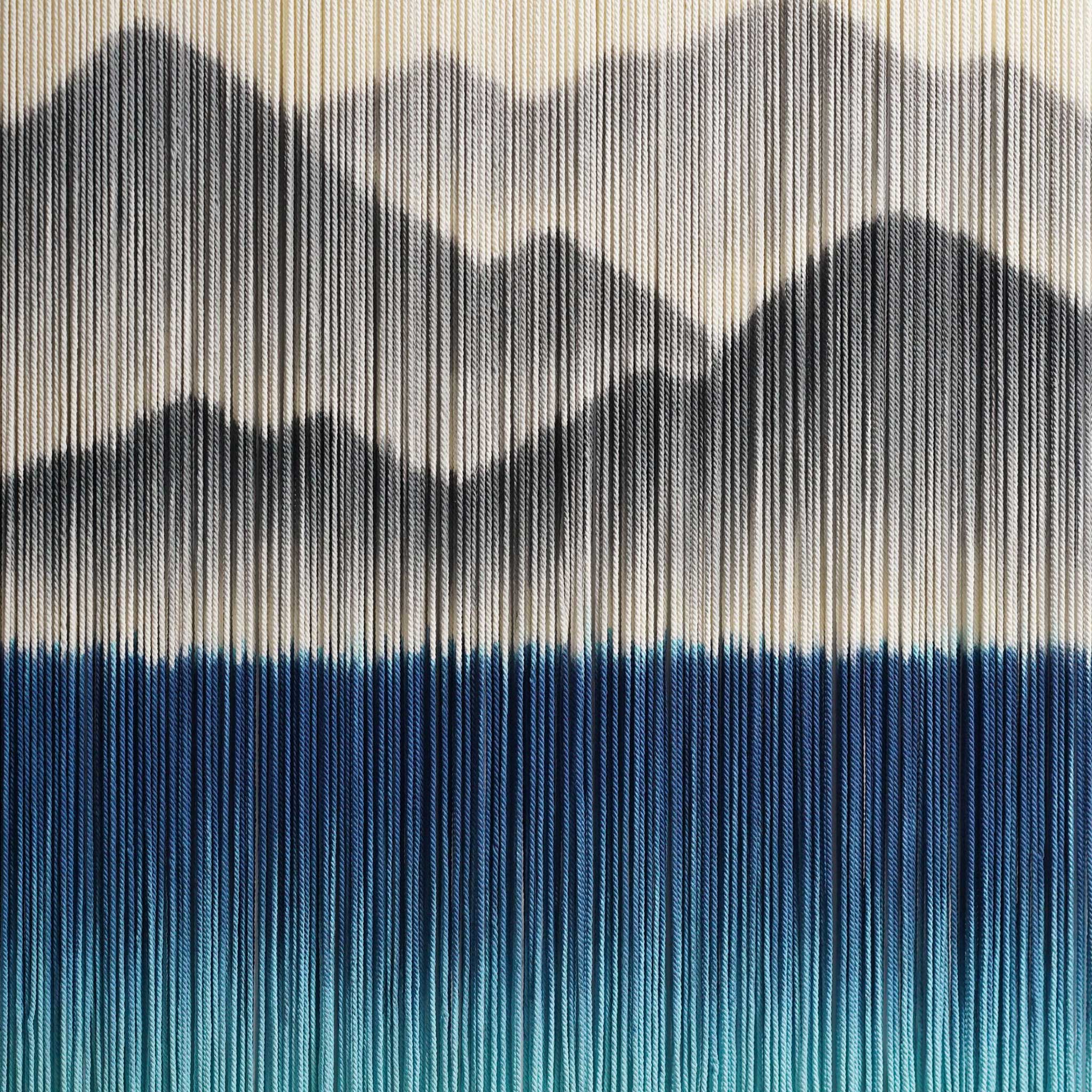 Blue & Grey Textile Art | Dip-Dye Boho Tapestry | yfine