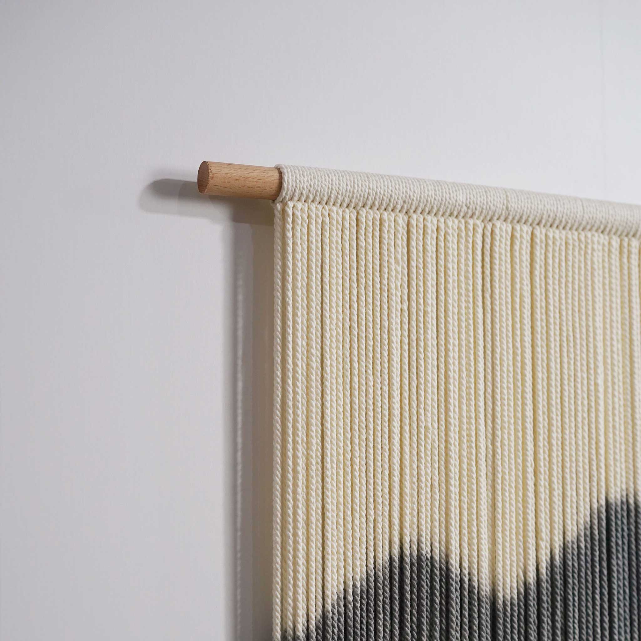 Blue & Grey Textile Art | Dip-Dye Boho Tapestry | yfine