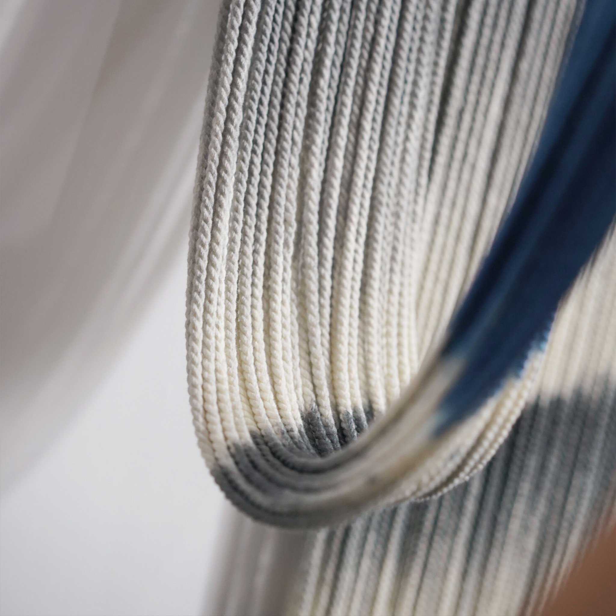 Blue & Grey Textile Art | Dip-Dye Boho Tapestry | yfine