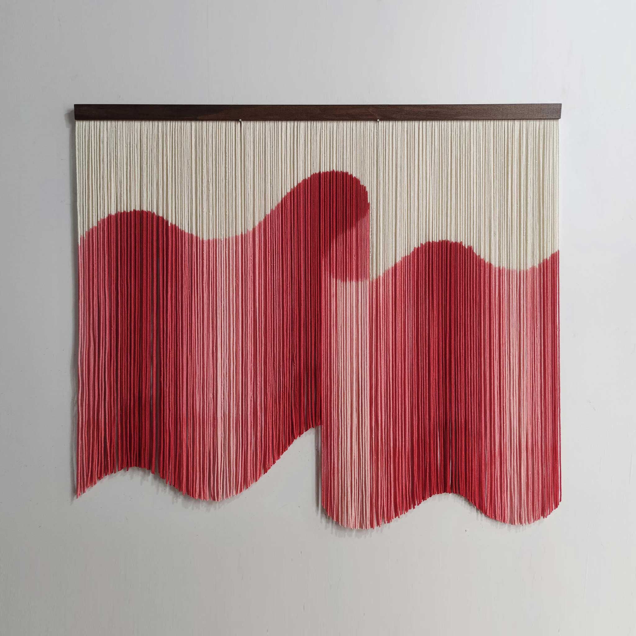 Red 3D Macrame Wall Hanging | Boho Yarn Statement | yfine