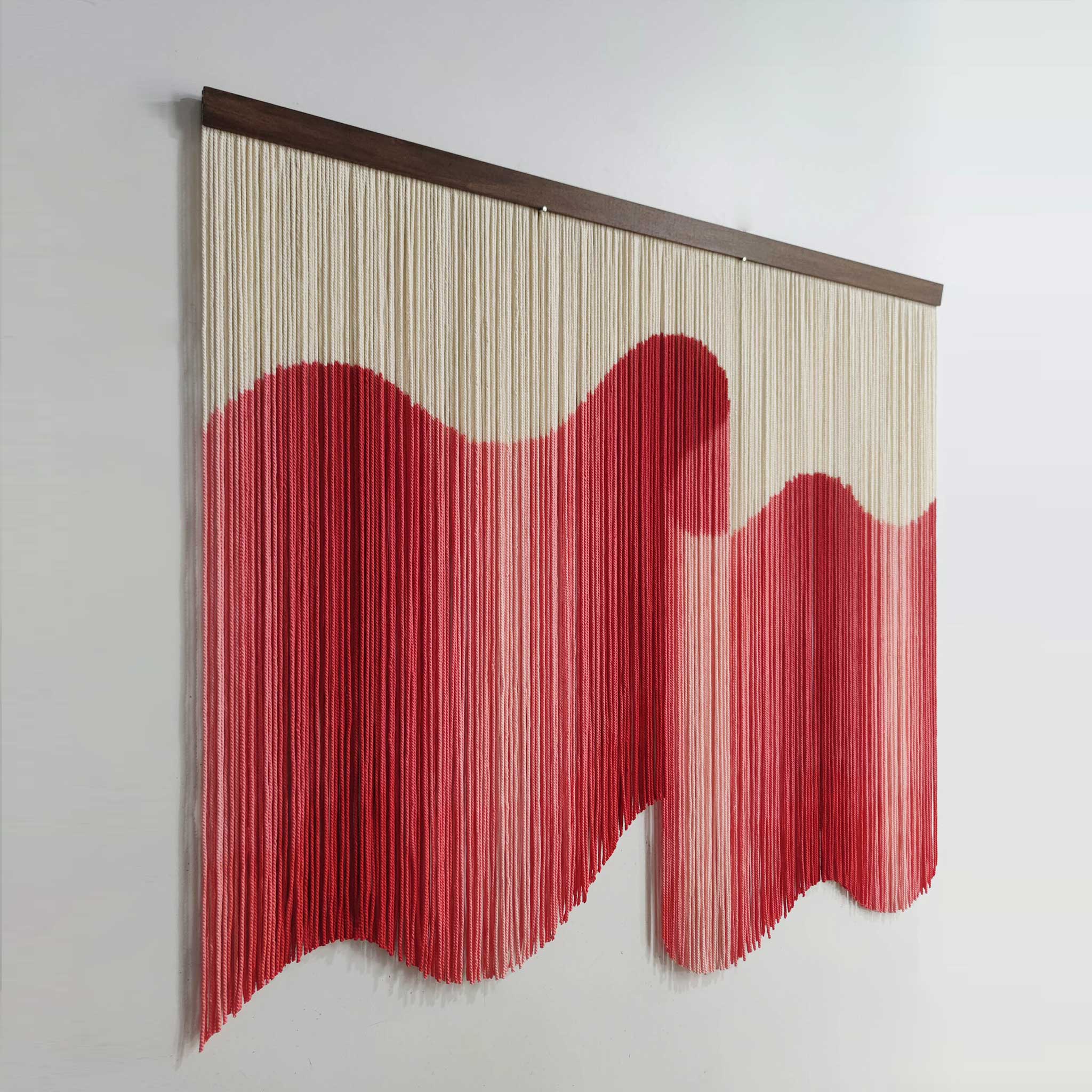 Red 3D Macrame Wall Hanging | Boho Yarn Statement | yfine